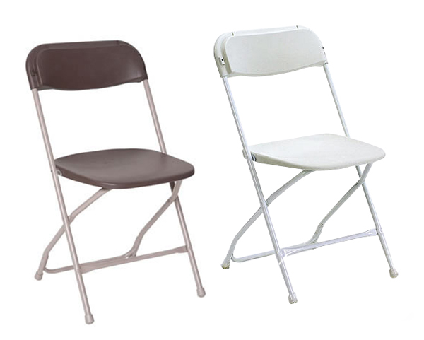 1.White & Brown Samsonite Folding Chair